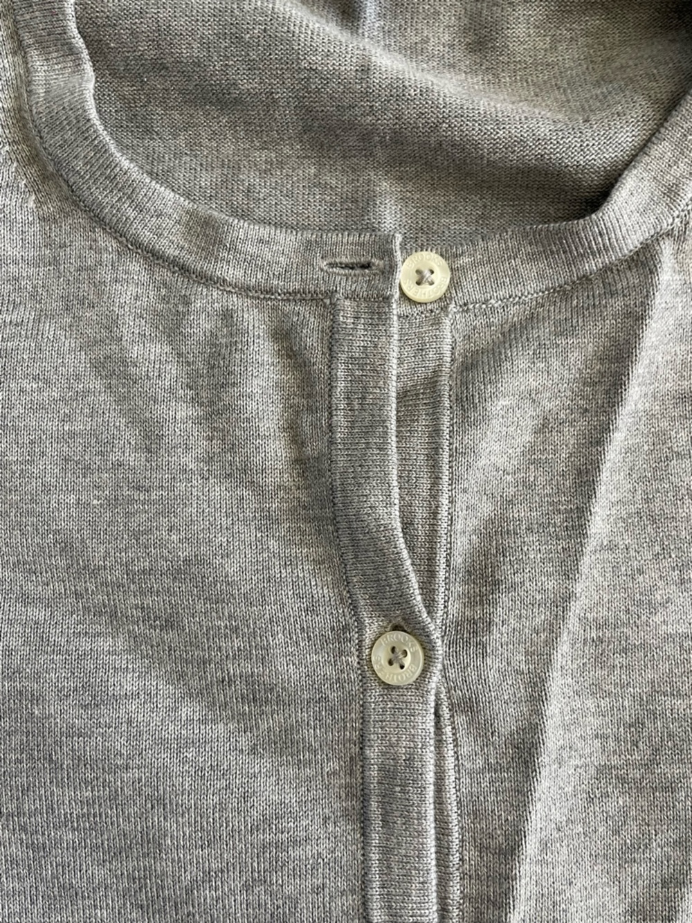 BROOKS BROTHERS Grey Solid Pima Cotton Button Down Crewneck Cardigan Preppy XXL - Picture 3 of 7